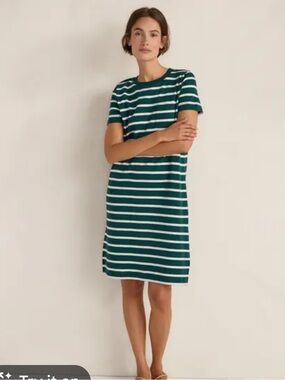 NWT Haven Well Within Organic Cotton Interlock Striped T shirt Dress. Size Large